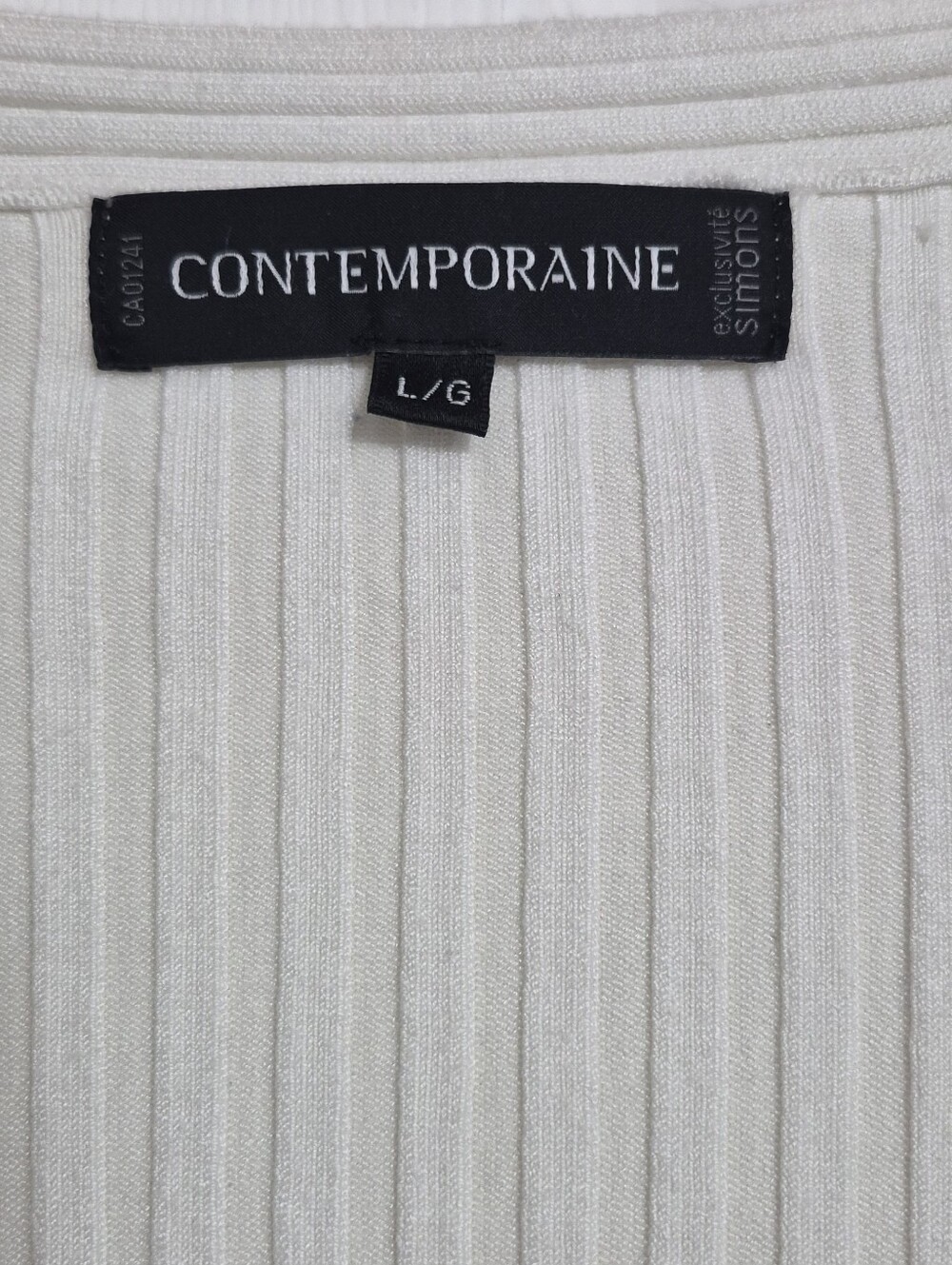 Simons Cream Ribbed Long-Sleeve Sweater - Picture 2 of 5